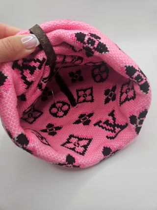 Louis Vuitton Pink Black Wool 3D Monogram Beanie NWT