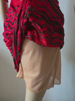 M Missoni Red Striped Long-sleeved Dress US 4 sz