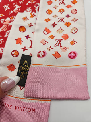 Louis Vuitton Red White LV Monogram Splash Silk Bandeau