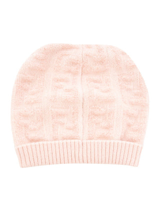Fendi light pink FF Monogram Fendi Winter Beanie