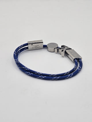 Louis Vuitton Blue Silvertone LV Charm Fluo Neon Adjustable Bracelet