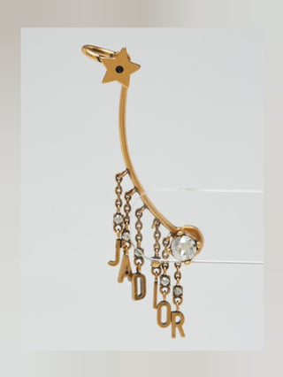 Christian Dior Goldtone Metal and Crystal Dio-r-Evolution Single Cuff Earring