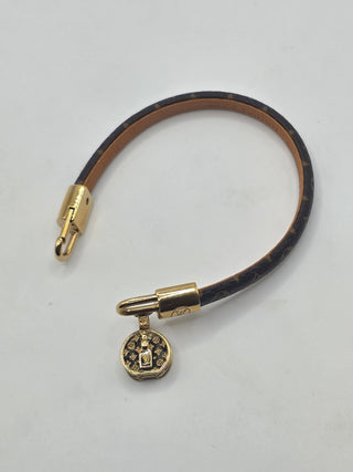 Louis Vuitton Brown LV Monogram LV Tribute Charm Bracelet 27 sz