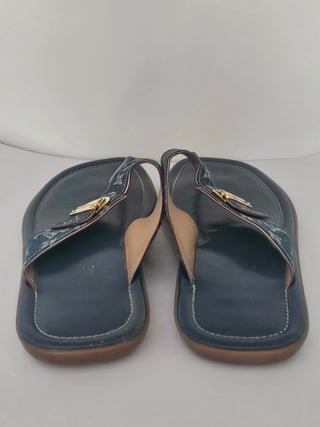 Louis Vuitton LV Monogram Denim LV Monogram Slides 39 sz