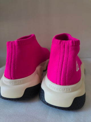 Balenciaga Hot pink Logo Printed sock sneakers 39 sz