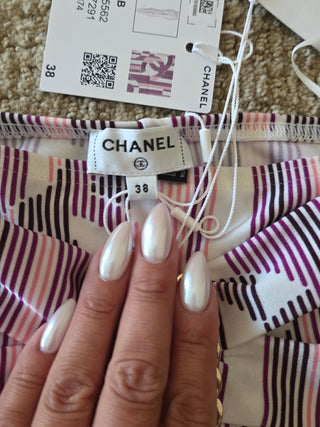 Chanel Multicolor CC Logo 2023 Skinny Leg Pants w/ Tags US6