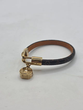 Louis Vuitton Brown LV Monogram LV Tribute Charm Bracelet 27 sz