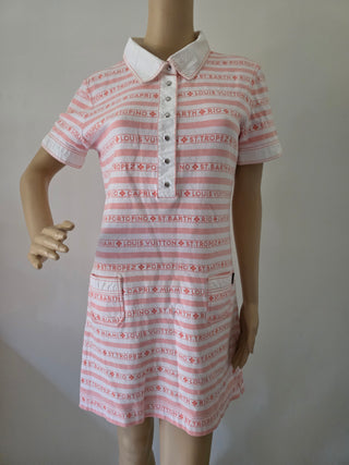 Louis Vuitton White pink LV Monogram print dress