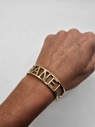 Chanel Gold-tone Logo Cuff Bracelet