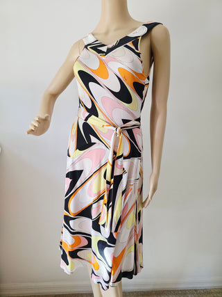 Emilio Pucci Multicolor Printed Midi Length Dress US 8