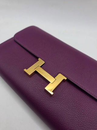 Hermès Purple Leather 2019 Constance Long Wallet