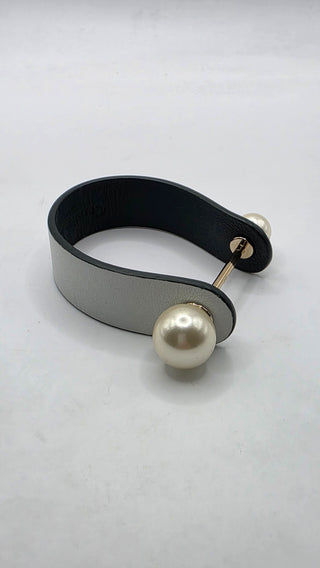 Christian Dior Multicolor Faux Pearl Leather Perle Bracelet
