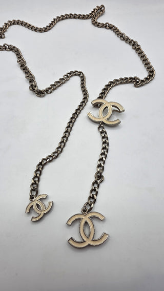 Chanel Silver-tone 2005 Interlocking CC Chain-Link Belt S sz