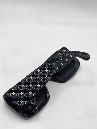 Chanel Black Interlocking CC Logo Square Sunglasses