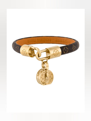 Louis Vuitton Brown LV Monogram LV Tribute Charm Bracelet 27 sz