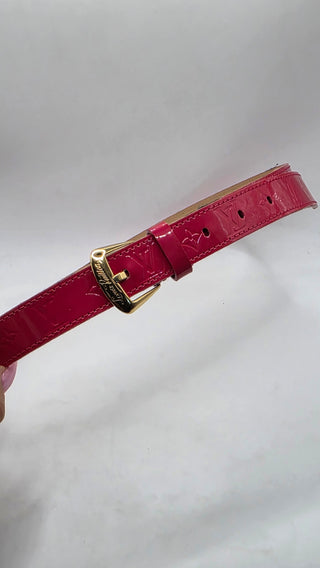 Louis Vuitton Pink Vernis LV Monogram belt S sz