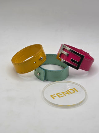Fendi multicolor FF Logo set of bracelets