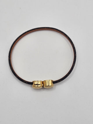 Louis Vuitton Brown Gold-tone Historic Mini Monogram Bracelet