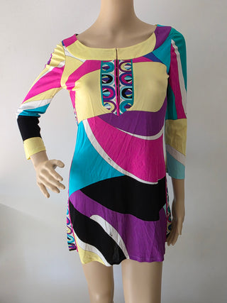 Emilio Pucci Multicolor long-sleeved Signature Print blouse S 38 4 sz