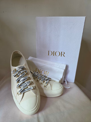 Christian Dior White Walk 'N' Dior Sneakers 39.5 sz
