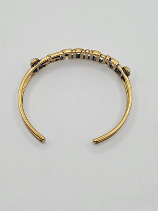 Christian Dior Gold-tone Faux Pearl J'Adior Cuff Bracelet