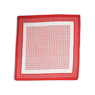 Christian Dior Red White CD Silk Printed Scarf