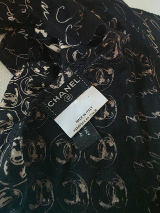 Chanel Black Interlocking CC Logo sleeveless top L sz