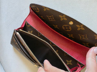 Louis Vuitton LV Monogram Pattern Coated Canvas Emilie Wallet