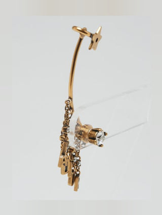 Christian Dior Goldtone Metal and Crystal Dio-r-Evolution Single Cuff Earring