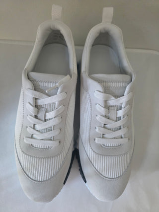 Hermès White Grey Bouncing Athletic Sneakers 40 sz