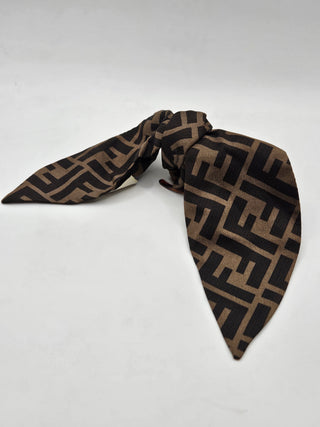 Fendi Brown Multicolor Zucca F Silk Barrette