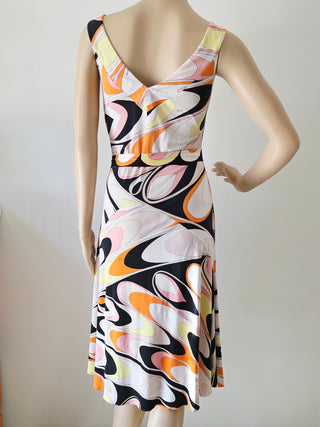 Emilio Pucci Multicolor Printed Midi Length Dress US 8