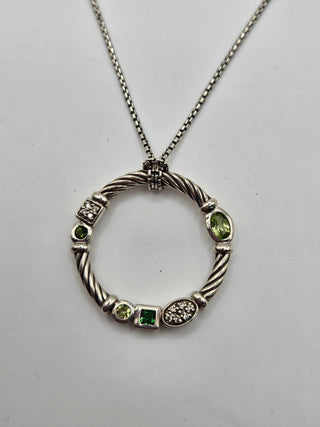 Gorgeous David Yurman Tourmaline, Peridot & Diamond Confetti Pendant Necklace