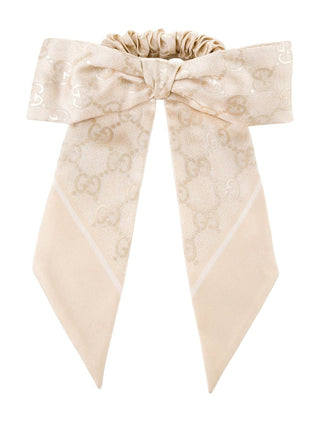 Gucci Light beige Interlocking GG logo hair bow scrunchy