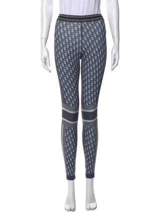 Christian Dior Blue Multicolor Oblique Diorissimo Logo leggings M sz