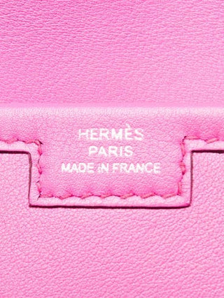 Authentic Hermes Pink Rose Poupre Swift Leather Jige 29 Clutch Bag