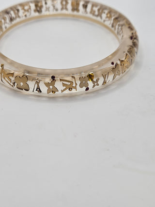 Louis Vuitton Resin Crystal Narrow Inclusion Bangle Bracelet