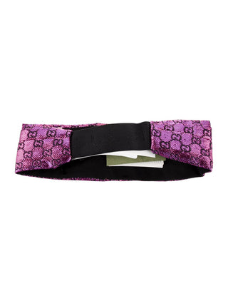Gucci Purple GG Logo Mettalic headband M sz