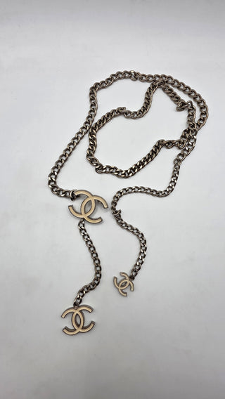 Chanel Silver-tone 2005 Interlocking CC Chain-Link Belt S sz
