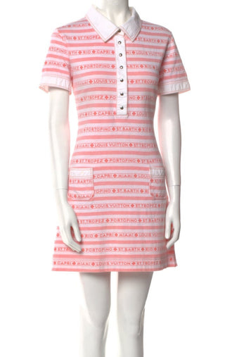 Louis Vuitton White pink LV Monogram print dress