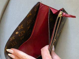 Louis Vuitton LV Monogram Pattern Coated Canvas Emilie Wallet