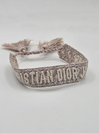 Christian Dior Beige J'adior Woven Friendship set of 2 Bracelets