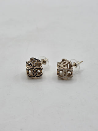 Chanel Gold-tone 2022 Resin Interlocking CC Stud Earrings