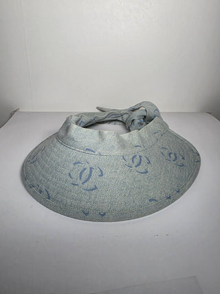 Chanel Blue Interlocking CC Denim Visor