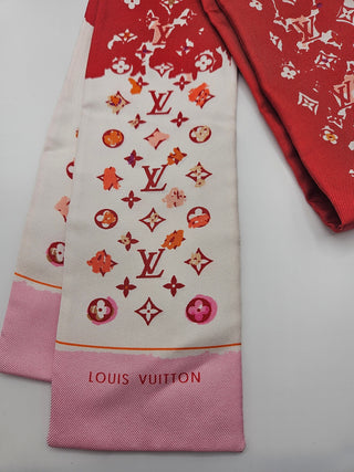 Louis Vuitton Red White LV Monogram Splash Silk Bandeau