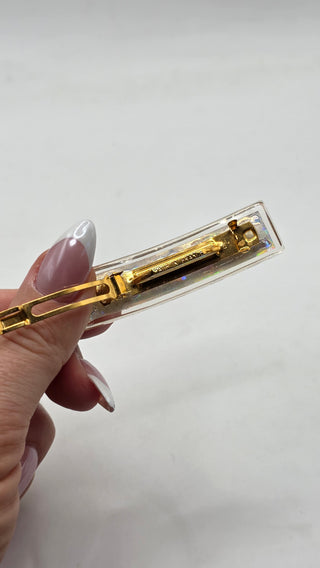 Chanel Gold-tone Clesr Reflective CC Hair Clip