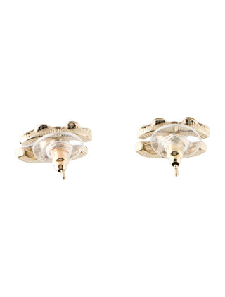 Chanel Gold-tone Interlocking CC logo stud earrings
