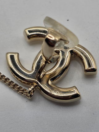 Chanel Gold-tone 2021 Faux Pearl CC Single Ear Cuff Clip-On Earring