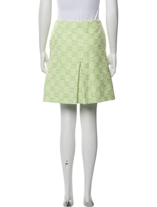 Gucci Light Green GG Printed Mini Skirt M sz US6, IT42