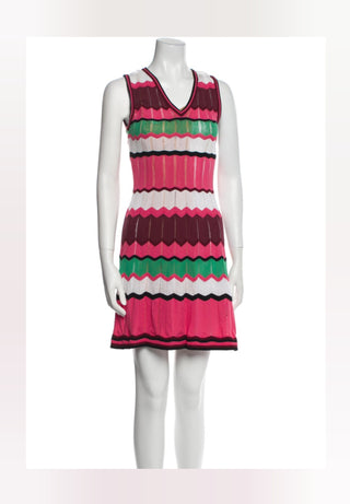 Missoni white multicolor striped summer dress XS sz